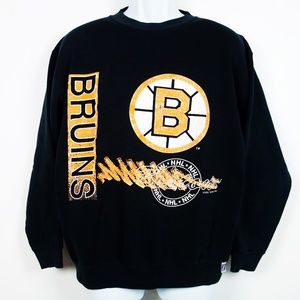 Vtg 90s Boston Bruins Crew Sweatshirt Men's Large